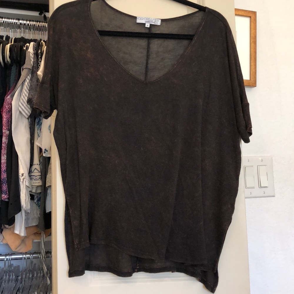 Brown V-Neck Tee